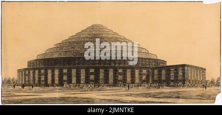 Poelzig Hans (1869-1936), Sporthalle, Berlino (20 luglio 1926): Vista prospettica. Carbone su trasparente, 60 x 126,2 cm (compresi i bordi di scansione) Poelzig Hans (1869-1936): Sporthalle, Berlino Foto Stock