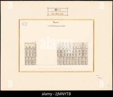 Erdmann & Spindler, sviluppo del Kaiser-Wilhelm-Straße a Berlino (senza data): Facciate a Heiligen-Geist-Str. 1: 150. Acquerello Tusche sulla scatola, 74,7 x 92,4 cm (compresi i bordi di scansione) Erdmann & Spindler : Bebauung der Kaiser-Wilhelm-Straße, Berlino Foto Stock