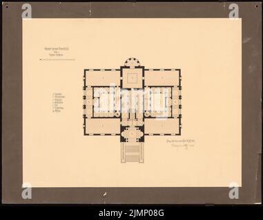 Menken Agosto (1858-1903), Kunsthalle (01.08.1881): Pianta ug. Acquerello Tusche sulla scatola, 60,5 x 76,9 cm (compresi i bordi di scansione) Menken Agosto (1858-1903): Kunsthalle Foto Stock