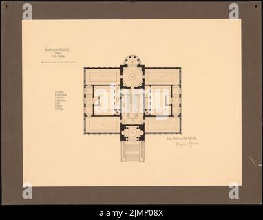 Menken Agosto (1858-1903), Kunsthalle (01.08.1881): Pianta OG. Acquerello Tusche sulla scatola, 60,2 x 76,7 cm (compresi i bordi di scansione) Menken Agosto (1858-1903): Kunsthalle Foto Stock