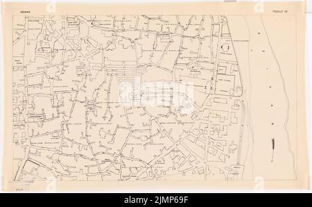 Jansen Hermann (1869-1945), urbanistica in Adana (08,1918): Documento di pianificazione mappa della città in 12 parti, qui foglio 10, 1: 2000, scala bar. Light break on film, 37,2 x 60,2 cm (compresi i bordi di scansione) Jansen Hermann (1869-1945): Stadtplanung, Adana Foto Stock