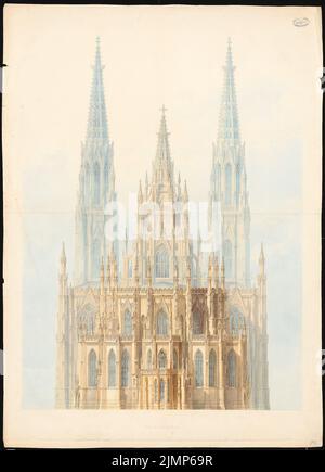 Stier Wilhelm (1799-1856), Votivkirche, Vienna: Vista corale. Acquerello Tusche sulla scatola, 125,5 x 90,8 cm (compreso il bordo di scansione). Museo dell'architettura dell'Università tecnica di Berlino Inv. N. 7237. Stier Wilhelm (1799-1856): Votivkirche, Wien Foto Stock