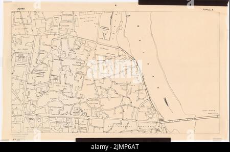 Jansen Hermann (1869-1945), urbanistica in Adana (08,1918): Documento di pianificazione mappa della città in 12 parti, qui foglio 8, 1: 2000, scala bar. Light break on film, 37,3 x 60,6 cm (compresi i bordi di scansione) Jansen Hermann (1869-1945): Stadtplanung, Adana Foto Stock