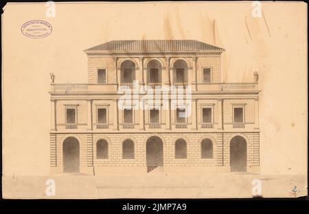 Grandjean de Montigny Auguste (1776-1850), facciata Palais (senza data): Vista. Acquerello Tusche sulla scatola, 29,3 x 45,2 cm (compresi i bordi di scansione) Grandjean de Montigny Auguste (1776-1850): Palaisfassade, Rio (?) Foto Stock