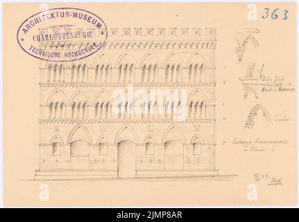 Nohl Maximilian (1830-1863), Palazzo Buoninsegna, Siena (27 ottobre 1858): Vista. Matita su cartone, 10,3 x 14,8 cm (compresi i bordi di scansione) Nohl Maximilian (1830-1863): Palazzo Buoninsegna, Siena Foto Stock