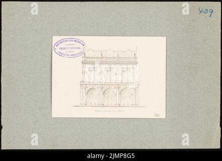 Nohl Maximilian (1830-1863), Palazzo Comunale, Brescia (1858-1858): Vista. Matita su cartone, 20,7 x 30,4 cm (compresi i bordi di scansione) Nohl Maximilian (1830-1863): Palazzo Comunale, Brescia Foto Stock