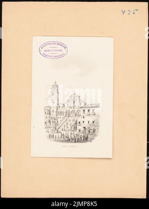 Nohl Massimiliano (1830-1863), Duomo di Amalfi (1858-1858): Vista prospettica. Matita su carta, 31 x 23,4 cm (compresi i bordi di scansione) Nohl Maximilian (1830-1863): Kathedrale, Amalfi Foto Stock