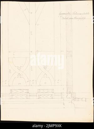 Lehmmübner Paul (1855-1916), Brunnenhaus in Popperode (senza dat.): Pianta OG e fonte. Matita su cartone, 35 x 26,8 cm (compresi i bordi di scansione) Lehmgrübner Paul (1855-1916): Brunnenhaus, Poperode Foto Stock