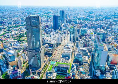 La vista dall'osservatorio Shibuya Sky Foto Stock