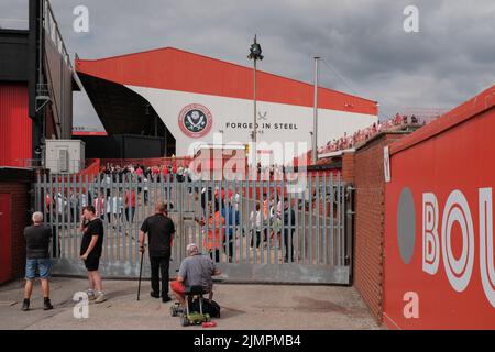 Sheffield United contro il Millwall FC al Bramall Lane Stadium di Sheffield nel campionato EFL, 6 agosto 2022 Foto Stock