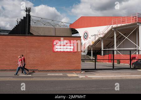 Sheffield United contro il Millwall FC al Bramall Lane Stadium di Sheffield nel campionato EFL, 6 agosto 2022 Foto Stock