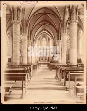 Güldenpfennig Arnold (1830-1908), chiesa di Lippstadt (1873-1873): Vista interna. Foto su carta, 26,4 x 21,9 cm (compresi i bordi di scansione) Güldenpfennig Arnold (1830-1908): Katholische Pfarrkirche St. Nicolai, Lippstadt Foto Stock