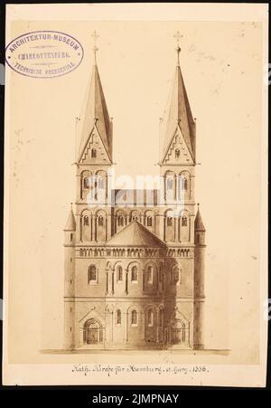 Güldenpfennig Arnold (1830-1908), Chiesa cattolica di San Giorgio, Amburgo (1886): Design romanico, vista del coro. Foto su carta, 22,3 x 15,5 cm (compresi i bordi di scansione) Güldenpfennig Arnold (1830-1908): Katholische Kirche St. Georg, Amburgo Foto Stock