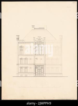 Knoblauch Eduard (1801-1865), municipio, Striegau (1857): Vista frontale. Inchiostro, 46,6 x 36,4 cm (compresi i bordi di scansione) Knoblauch Eduard (1801-1865): Rathaus, Striegau Foto Stock