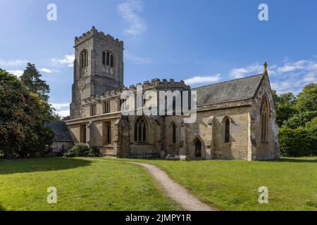 St Martin's Church, Burton Agnes, una storica chiesa del 13th° secolo situata nella zona orientale dello Yorkshire, Inghilterra, Regno Unito Foto Stock
