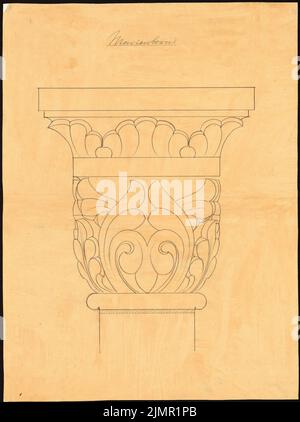 Lehmmübner Paul (1855-1916), chiesa collegiata di Marienborn. Conversione (1886): Capitale, vista. Matita su trasparente, 63,5 x 47,4 cm (compresi i bordi di scansione) Lehmgrübner Paul (1855-1916): Stiftskirche, Marienborn. Umbau Foto Stock