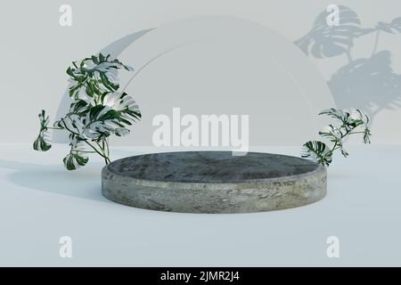 loft stile podio mock up e presentazione mock up, 3d rappresentazione illustrazione Foto Stock