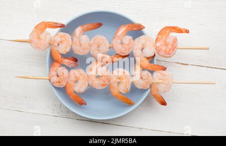 Spiedini di gamberetti Foto Stock
