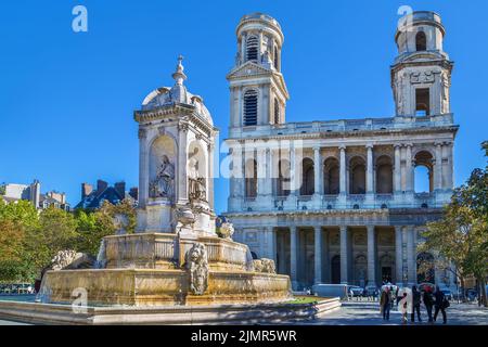 Chiesa di Saint Sulpice, Parigi, Francia Foto Stock