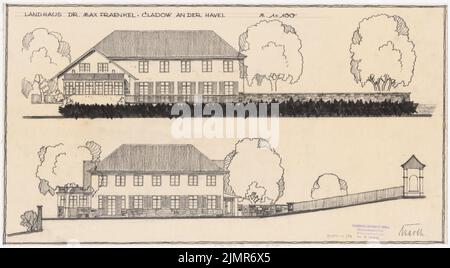 Barth Erwin (1880-1933), Fraenkel giardino a Berlino-Kladow (1925-1925): Viste della casa, 1: 100. Matita, carbone su trasparente, 32,5 x 59 cm (compresi i bordi di scansione) Barth Erwin (1880-1933): Garten Fraenkel, Berlino-Kladow Foto Stock