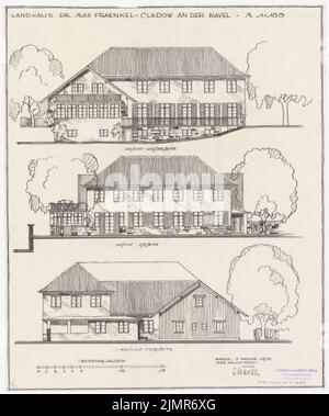 Barth Erwin (1880-1933), Fraenkel giardino a Berlino-Kladow (07.01.1933): Viste della casa, 1: 100. Matita su trasparente, 47,4 x 39,6 cm (compresi i bordi di scansione) Barth Erwin (1880-1933): Garten Fraenkel, Berlino-Kladow Foto Stock