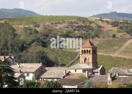 Vista del villaggio di Salles en Beaujolais, Francia Foto Stock