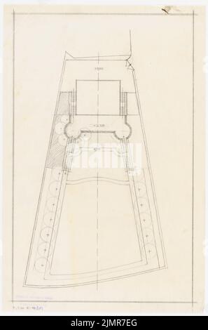 Barth Erwin (1880-1933), Parcel 17 nel »Luxus Bad Groß-Glienicke« a Berlino-Spandau (senza dat.): Giardino: Grundriss variante 3 1: 200. Matita su trasparente, 40,4 x 26,7 cm (compresi i bordi di scansione) Barth Erwin (1880-1933): Parzelle 17 im »Luxusbad Groß-Glienicke«, Berlino-Spandau Foto Stock