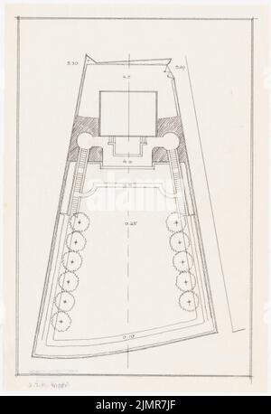Barth Erwin (1880-1933), Parcel 17 nel »Luxus Bad Groß-Glienicke« a Berlino-Spandau (senza dat.): Giardino: Grundriss variante 1: 200. Matita colorata su trasparente, 39,3 x 26,9 cm (compresi i bordi di scansione) Barth Erwin (1880-1933): Parzelle 17 im »Luxusbad Groß-Glienicke«, Berlino-Spandau Foto Stock