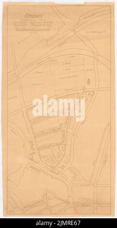 Jansen Hermann (1869-1945), piano di distribuzione e sviluppo per Emden-Ost (27 ottobre 1921): Grund- und Zeidban 1: 2000, suggerimento B. Light break on cartone, 65,5 x 35,2 cm (incl Scansione bordi) Jansen Hermann (1869-1945): Aufteilungs- und Bebauungsplan für Emden-Ost Foto Stock