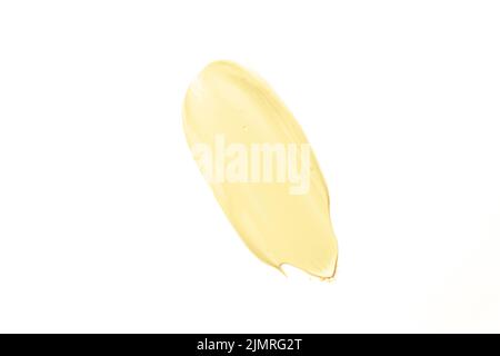 Pastello arancione beauty Swatch, cura della pelle e trucco prodotto cosmetico campione di texture isolato su sfondo bianco, trucco macchia, crema cosmetica striscio Foto Stock
