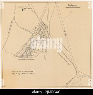 Jansen Hermann (1869-1945), piano di insediamento dell'Heimstättengesellschaft Primus Wittenau, Berlino-Reinickendorf (06.10.1919): Dipartimento 1: 4000. Inchiostro su trasparente, 65,8 x 69,2 cm (compresi i bordi di scansione) Jansen Hermann (1869-1945): Siedlungsplan der Heimstättengesellschaft Primus Wittenau, Berlino-Reinickendorf Foto Stock