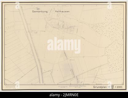 Jansen Hermann (1869-1945), piano di sviluppo di Dortmund (20.01.1941): Sobborghi, mappa sezione 122/14 1: 2000. Rottura leggera su carta, 71,2 x 99 cm (compresi i bordi di scansione) Jansen Hermann (1869-1945): Bebauungsplan Dortmund Foto Stock