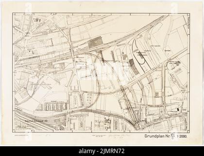 Jansen Hermann (1869-1945), piano di sviluppo di Dortmund (20.01.1941): Centro, mappa sezione 131/6 1: 2000. Foto su carta, 30,2 x 42,2 cm (compresi i bordi di scansione) Jansen Hermann (1869-1945): Bebauungsplan Dortmund Foto Stock