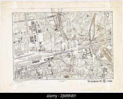 Jansen Hermann (1869-1945), piano di sviluppo di Dortmund (20.01.1941): Centro, mappa sezione 121/10 1: 2000. Foto su carta, 34,1 x 45 cm (compresi i bordi di scansione) Jansen Hermann (1869-1945): Bebauungsplan Dortmund Foto Stock