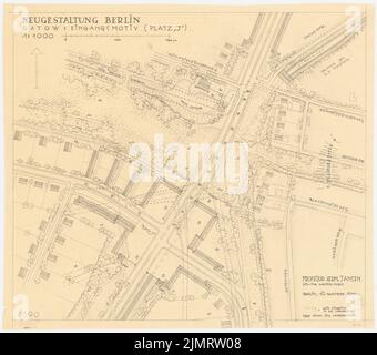 Jansen Hermann (1869-1945), piano di sviluppo Berlino-Gatow e Berlino-Kladow (12 novembre 1942): Dipartimento Gatow 1: 1000. Matita e inchiostro su trasparente, 64,5 x 73,1 cm (compresi i bordi di scansione) Jansen Hermann (1869-1945): Bebauungsplan Berlin-Gatow und Berlin-Kladow Foto Stock