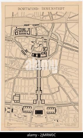 Jansen Hermann (1869-1945), piano di sviluppo di Dortmund (02,1941): Centro, piano di traffico 1: 5000. Inchiostro su trasparente, 70,2 x 44 cm (compresi i bordi di scansione) Jansen Hermann (1869-1945): Bebauungsplan Dortmund Foto Stock