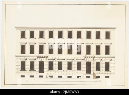 Titolo Friedrich Wilhelm (1754-1840), Hiller e Brandt Breite Strasse, Potsdam (1769-1769): Vista della facciata. Acquerello Tusche su carta, 36,4 x 52,6 cm (compresi i bordi di scansione) Titel Friedrich Wilhelm (1754-1840): Wohnhaus Hiller und Brandt Breite Straße, Potsdam Foto Stock