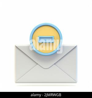 Icona Mail con il segno meno 3D Foto Stock