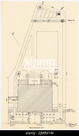 Blunck Erich (1872-1950), casa singola con giardino a Berlino. (?) (03,1913): pianta del sito, allo stesso tempo pianta del giardino, 1: 100. Inchiostro su trasparente, 55,9 x 33,9 cm (compresi i bordi di scansione) Blunck Erich (1872-1950): Einfamilienhaus mit Garten, Berlino (?) Foto Stock