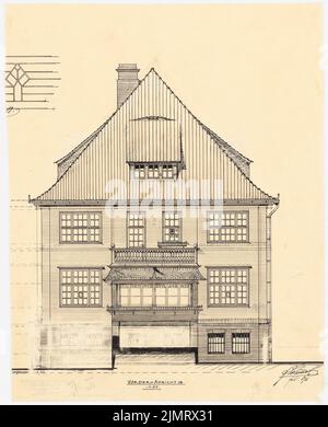 Blunck Erich (1872-1950), casa singola a Berlino. (?) (02,1911): Vista frontale RISS 1:50. Inchiostro e matita su carta, 43,1 x 34,9 cm (compresi i bordi di scansione) Blunck Erich (1872-1950): Einfamilienhaus, Berlino (?) Foto Stock