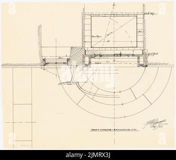 Blunck Erich (1872-1950), casa singola con giardino a Berlino. (?) (03,1913): Dettaglio 1:10: Ingresso principale Grundriss. Inchiostro su trasparente, 40,9 x 47,8 cm (compresi i bordi di scansione) Blunck Erich (1872-1950): Einfamilienhaus mit Garten, Berlino (?) Foto Stock