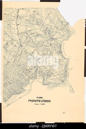 Jansen Hermann (1869-1945), design del centro città, Montevideo (senza data): Piano generale. Pressione su cartone, 154 x 107,5 cm (compresi i bordi di scansione) Jansen Hermann (1869-1945): Gestaltung des Stadtzentrums, Montevideo Foto Stock