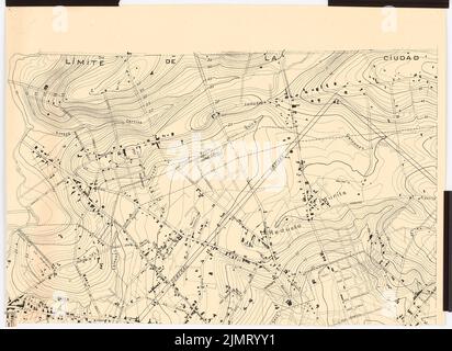 Jansen Hermann (1869-1945), design del centro della città, Montevideo [mancante da Digi 07/2007] (senza data): Vista prospettica (spettacolo di uccelli) attraverso il centro della città. Matita sopra foto su cartone, 68,4 x 94 cm (compresi i bordi di scansione) Jansen Hermann (1869-1945): Gestaltung des Stadtzentrums, Montevideo Foto Stock