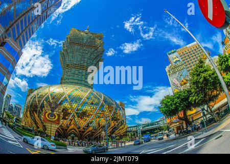 Grandris bore e Macao paesaggio urbano Foto Stock