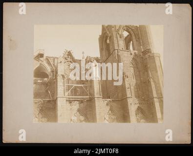 Fotografo sconosciuto, moschea di Lala-Mustafa-Pasa, ex Nikolaus Kathelon Famagosta, Cipro settentrionale (prima del 1900): Vista del lato nord. Foto su carta, 25,4 x 33,5 cm (inclusi i bordi di scansione) N. : Lala-Mustafa-Pasa-Moschee, vorbals Nikolaus Kathedrale, Famagosta Foto Stock