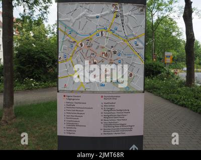 BAYREUTH, GERMANIA - CIRCA 2022 GIUGNO: Mappa della città Foto Stock