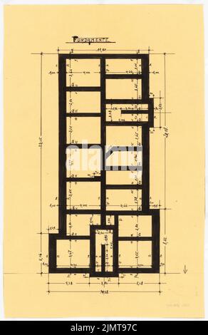 Messel Alfred (1853-1909), case operaie a Berlino-Prenzlauer Berg (1899): Piano di fondazione. Inchiostro su carta, 41,4 x 26,9 cm (compresi i bordi di scansione) Messel Alfred (1853-1909): Arbeiterwohnhäuser, Berlin-Prenzlauer Berg Foto Stock