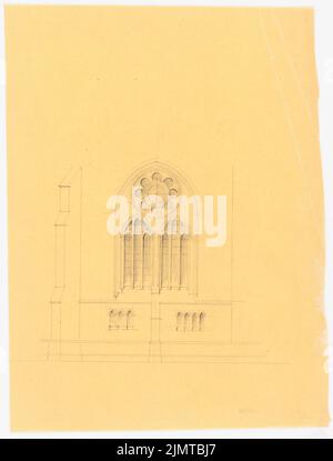 Baltzer Johannes (1862-1940), chiesa (senza dat.): Lato superiore della finestra. Matita su trasparente, 30,2 x 22,9 cm (compresi i bordi di scansione) Baltzer Johannes (1862-1940): Kirche Foto Stock