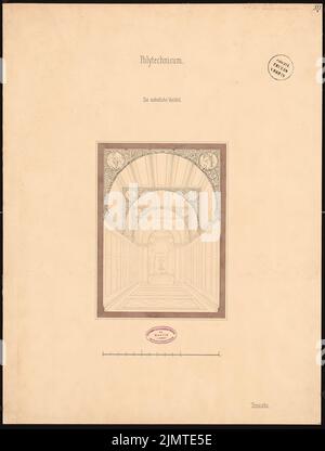 Zimmermann Carl Johannes (1831-1911), politecnico di Berlino. Schinkel concorrenza 1860 (1860): Vista prospettica del vestibolo sudorientale. Inchiostro e matita acquerello sulla scatola, 57,4 x 43,4 cm (compresi i bordi di scansione) Zimmermann Carl Johannes (1831-1911): Polytechnikum, Berlino. Schinkelwettbewerb 1860 Foto Stock