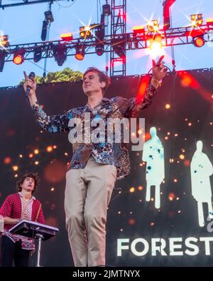 San Francisco, Stati Uniti. 07th ago 2022. Forester si esibisce al Twin Peaks Stage durante l'Outside Lands 2022 Music and Arts Festival che si tiene nel Golden Gate Bridge Park di San Francisco, California, il 7 agosto 2022. (Foto di Alive Coverage/Sipa USA) Credit: Sipa USA/Alamy Live News Foto Stock